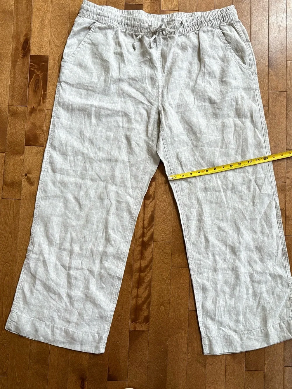 LL Bean 100 Percent Linen Wide Leg Casual Dress Pants Oatmeal Size 18W - Picture 5 of 7